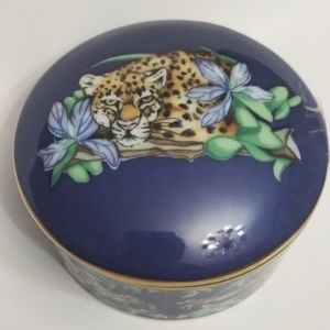 Vtg Franciscan Menagerie  Tiger Jungle Trinket Box Jane Gaston